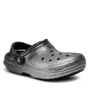 Klapki Crocs – Classic Glitter Lined Clog 205842 Black/Silver