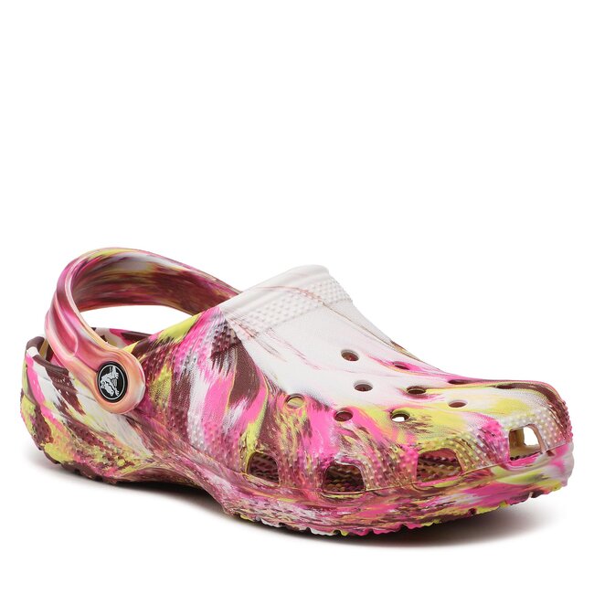 Klapki Crocs – Classic Marbled Clog 206867 Electric Pink/Multi