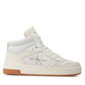 Sneakersy Calvin Klein Jeans – Basket Cupsole Mid Leather YW0YW00877 Ivory/Bright White 02X