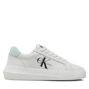 Sneakersy Calvin Klein Jeans – Chunky Cupsole Laceup Mon Lth Wn YW0YW00823 White/Sprout Green 0LF