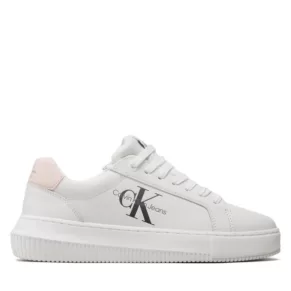 Sneakersy Calvin Klein Jeans – Chunky Cupsole Monologo W YW0YW00823 White/Peach 02T