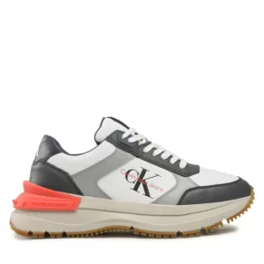 Sneakersy Calvin Klein Jeans – Chunky Runn Laceup Low Leather YM0YM00521 Mercury Grey/Navy 0I0