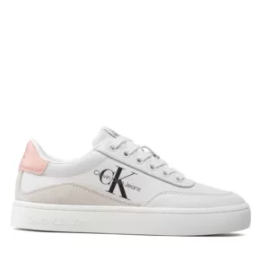 Sneakersy Calvin Klein Jeans – Classic Cupsole Lth-Su Mono W YW0YW00699 White/Peach 02T