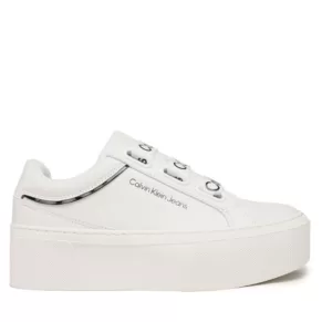 Sneakersy Calvin Klein Jeans – Flatform+ Low Branded Laces YW0YW00868 White/Black 0K4