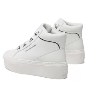 Sneakersy Calvin Klein Jeans – Flatform Mid Branded Laces YW0YW00869 White/Black 0K4
