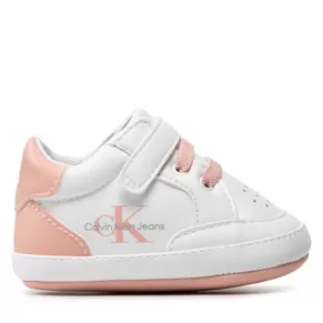 Sneakersy Calvin Klein Jeans – Lace-Up/Velcro Shoe V0A4-80227-1433 White/Pink X134