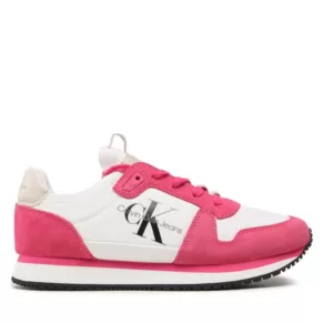 Sneakersy Calvin Klein Jeans – Runner Sock Laceup Ny YW0YW00840 White/Raspberry Sorbet 01W