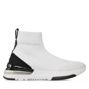 Sneakersy Calvin Klein Jeans – Sporty RunComfair High/Low Freq YM0YM00631 White/Black 01T