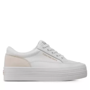 Sneakersy Calvin klein jeans – Vulc Flatf Low Cut Mix Material YW0YW00864 White YBR