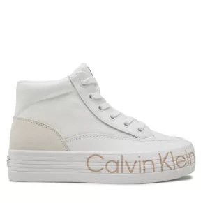 Sneakersy Calvin klein jeans – Vulc Flatf Mid Wrap Around Logo YW0YW00865 White YBR