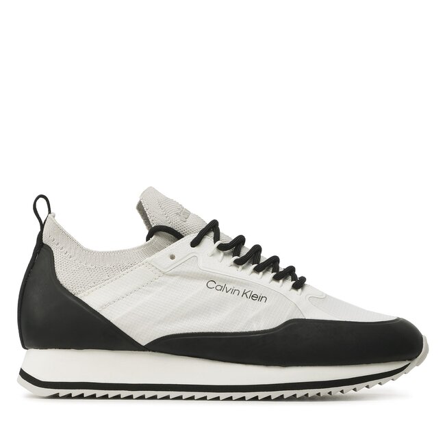 Sneakersy Calvin Klein – Low Top Lace Up Nylon HM0HM00921 White/Black 0K9