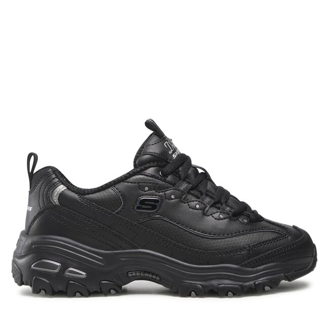 Sneakersy Skechers – Skechers D’Lites – Fresh Start 11931/BBK Black Leather/ Mesh/ Charcoal Trim