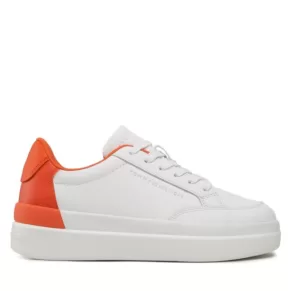 Sneakersy Tommy Hilfiger – Feminine Sneaker With Color Pop FW0FW06896 White/Earth Orange 0K9