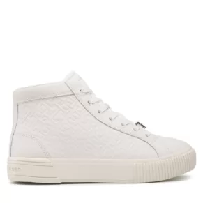 Sneakersy Tommy Hilfiger – Th Monogram Leather Sneaker High FW0FW06856 Ecru YBL
