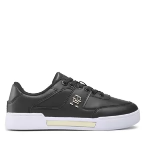 Sneakersy Tommy Hilfiger – Th Prep Court Sneaker FW0FW06859 Black/Gold 0GL