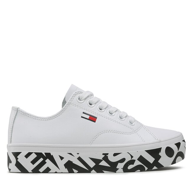 Sneakersy Tommy Jeans – Cupsole Print Logo EN0EN02064 White 0K4