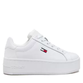 Sneakersy TOMMY JEANS – Flatform Ess EN0EN02043 White YBR