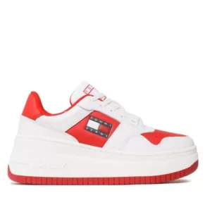 Sneakersy Tommy Jeans – Retro Basket Flatf EN0EN02086 Deep Crimson XNL