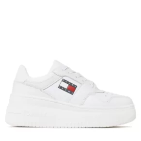 Sneakersy Tommy Jeans – Retro Basket Flatf EN0EN02086 White 0K4