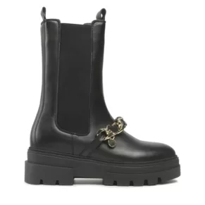 Sztyblety Tommy Hilfiger – Monochromatic Chelsea Boot Chain FW0FW07046 Black BDS