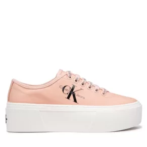 Tenisówki Calvin Klein Jeans – Cupsole Flatform Laceup Low Txt YW0YW00766TKY Pink Blush TKY