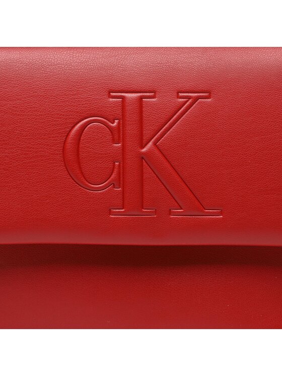 Calvin Klein Jeans Torebka Sculpted Boxy Flap Cb19 Pipping K60K610306 Czerwony zdjęcie nr 2