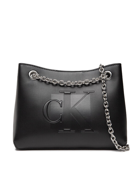 Calvin Klein Jeans Torebka Sculpted Shoulder Bag24 Chain K60K609767 Czarny