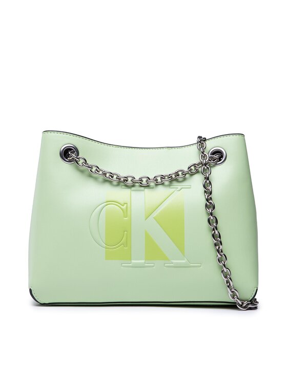Calvin Klein Jeans Torebka Sculpted Shoulder Bag24 Chain K60K609767 Zielony zdjęcie nr 2