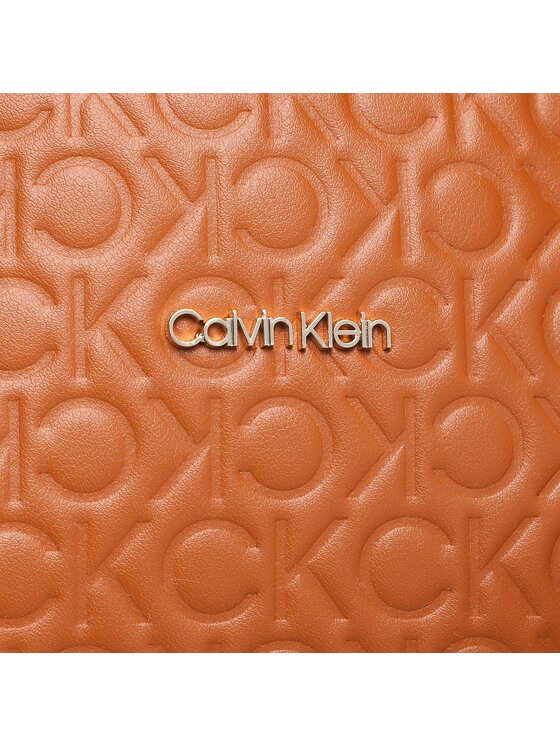 Calvin Klein Torebka Ck Must Shopper Md Embossed Mono K60K610274 Brązowy zdjęcie nr 2