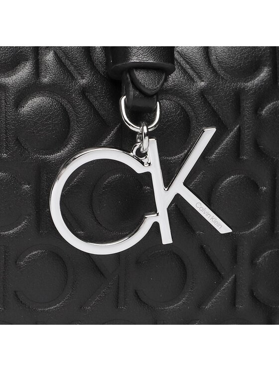 Calvin Klein Torebka Ck Must Shopper Mid Embossed Mono K60K610274 Czarny zdjęcie nr 2