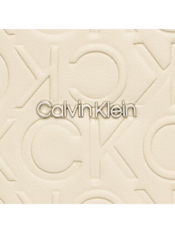Calvin Klein Torebka Ck Must Tote Md Emb Mono K60K610928 Beżowy zdjęcie nr 2