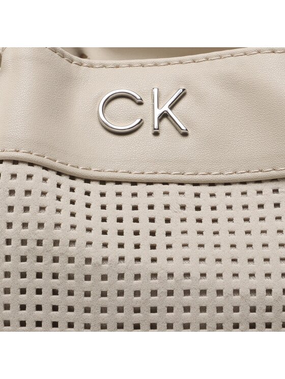 Calvin Klein Torebka Re-Lock Drawstring Bag Sm Perf K60K610636 Beżowy zdjęcie nr 2
