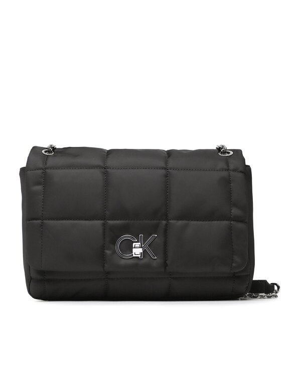 Calvin Klein Torebka Re-Lock Quil Shoulder Bag Nyl K60K610639 Czarny