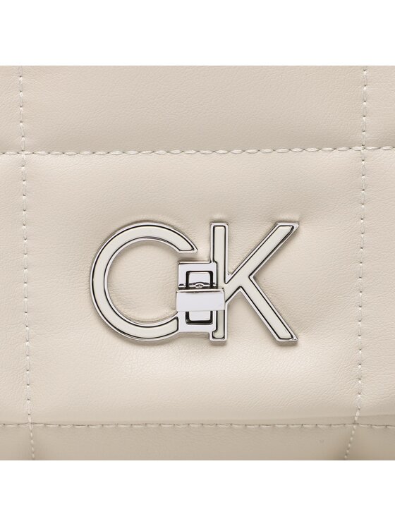 Calvin Klein Torebka Re-Lock Quilt Shoulder Bag K60K610454 Beżowy zdjęcie nr 2