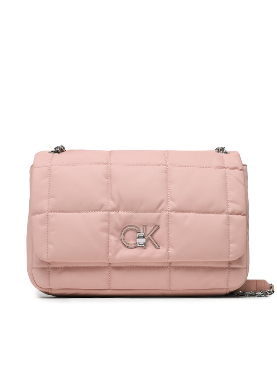 Calvin Klein Torebka Re-Lock Quilt Shoulder Bag Nyl K60K610639 Różowy