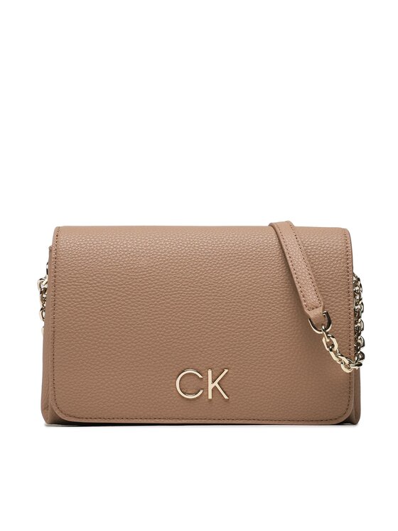Calvin Klein Torebka Re-Lock Shoulder Bag W/Flap K60K610455 Brązowy