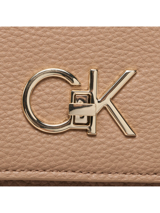 Calvin Klein Torebka Re-Lock Tote W/Flap Pbl K60K610178 Beżowy zdjęcie nr 2