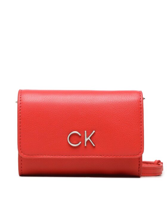 Calvin Klein Torebka Re-Lock Trifold Sm W/Strap K60K611010 Czerwony