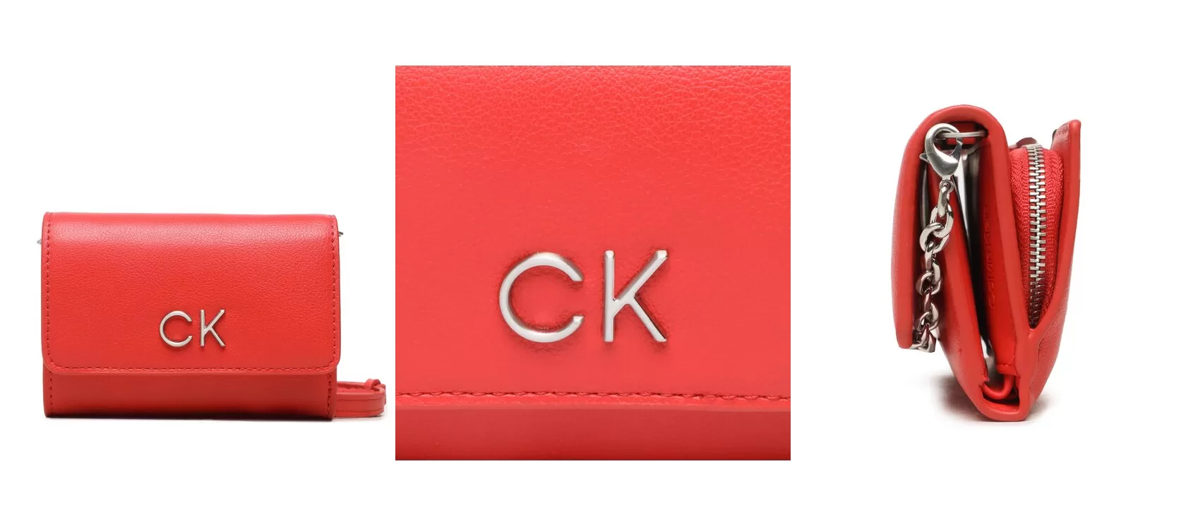 Calvin Klein Torebka Re-Lock Trifold Sm W/Strap K60K611010 Czerwony