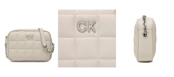 Calvin Klein Torebka Re-Lock Quilt Camera Bag K60K610445 Beżowy