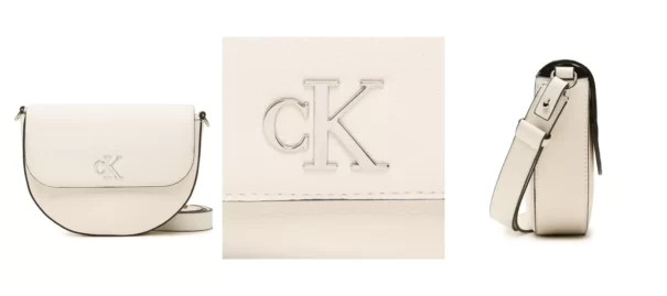 Calvin Klein Jeans Torebka Minimal Monogram Saddle22 K60K610842 Biały
