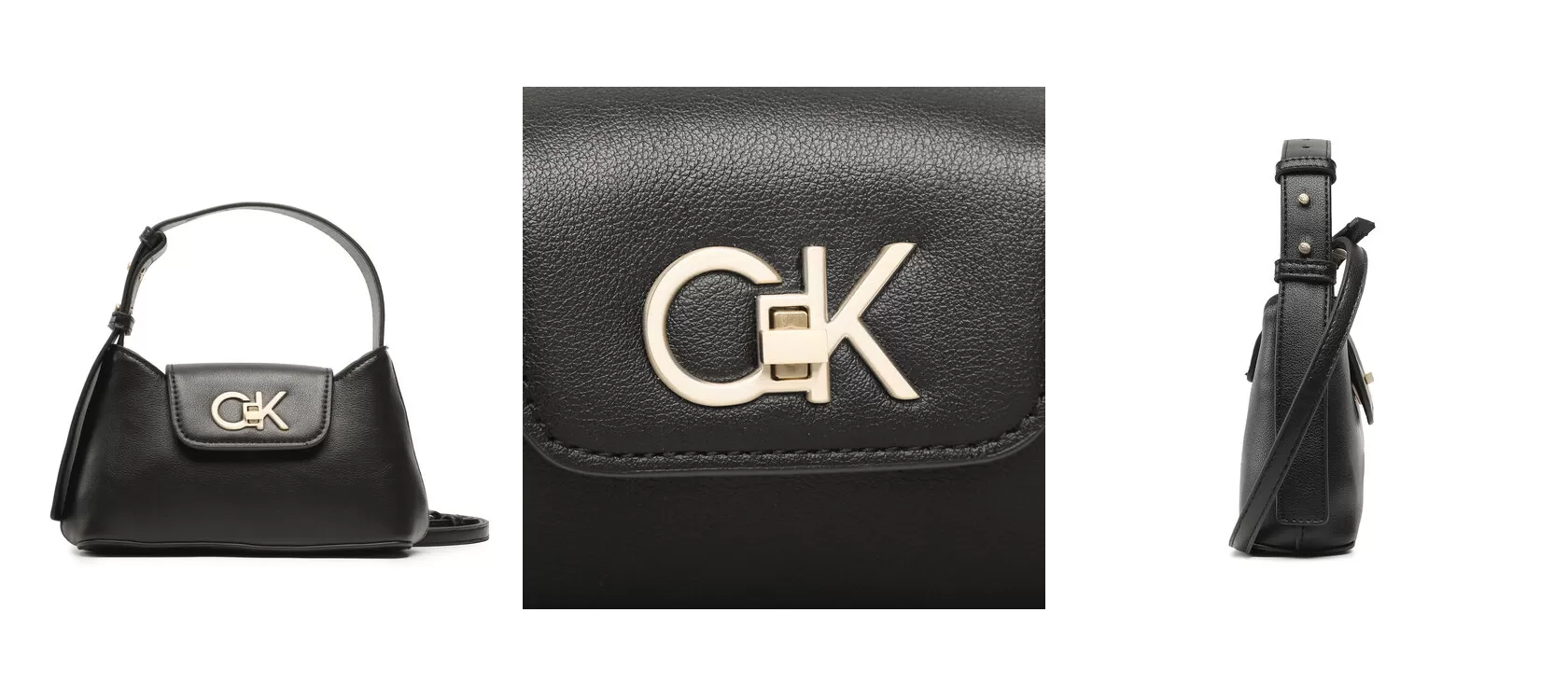 Calvin Klein Torebka Re-Lock Crossbody W/Flap Sm K60K610770 Czarny