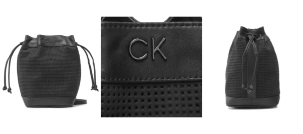 Calvin Klein Torebka Re-Lock Drawstring Bag Sm Perf K60K610636 Czarny