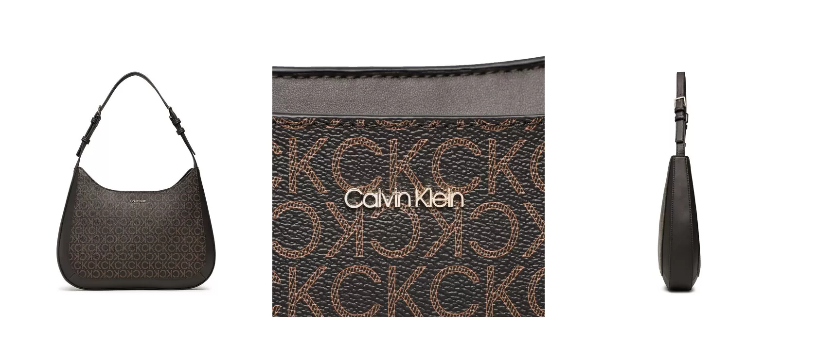Calvin Klein Torebka Ck Must Shoulder Bag Md Mono K60K610446 Brązowy
