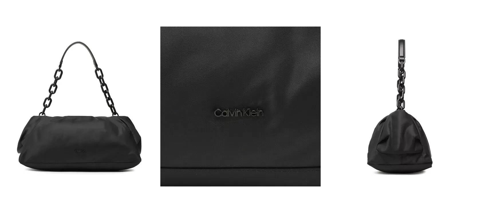 Calvin Klein Torebka Soft Nylon Shoulder Bag Lg K60K610647 Czarny