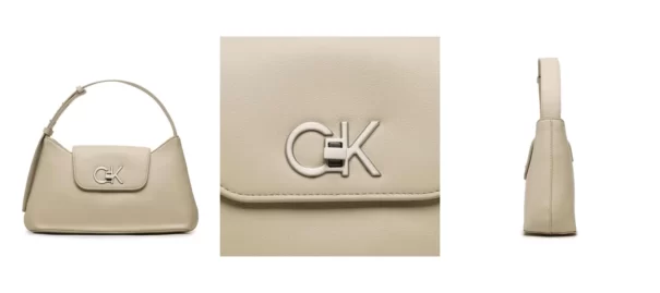 Calvin Klein Torebka Re-Lock Shoulder Bag Md K60K610769 Beżowy