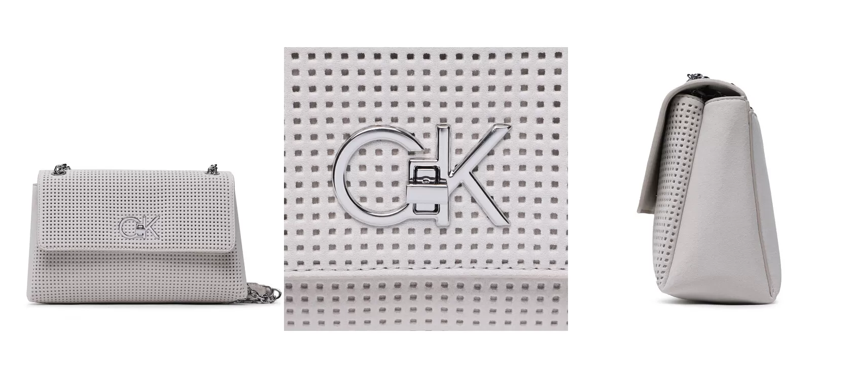 Calvin Klein Torebka Re-Lock Ew Conv Xbody Perf K60K610634 Beżowy