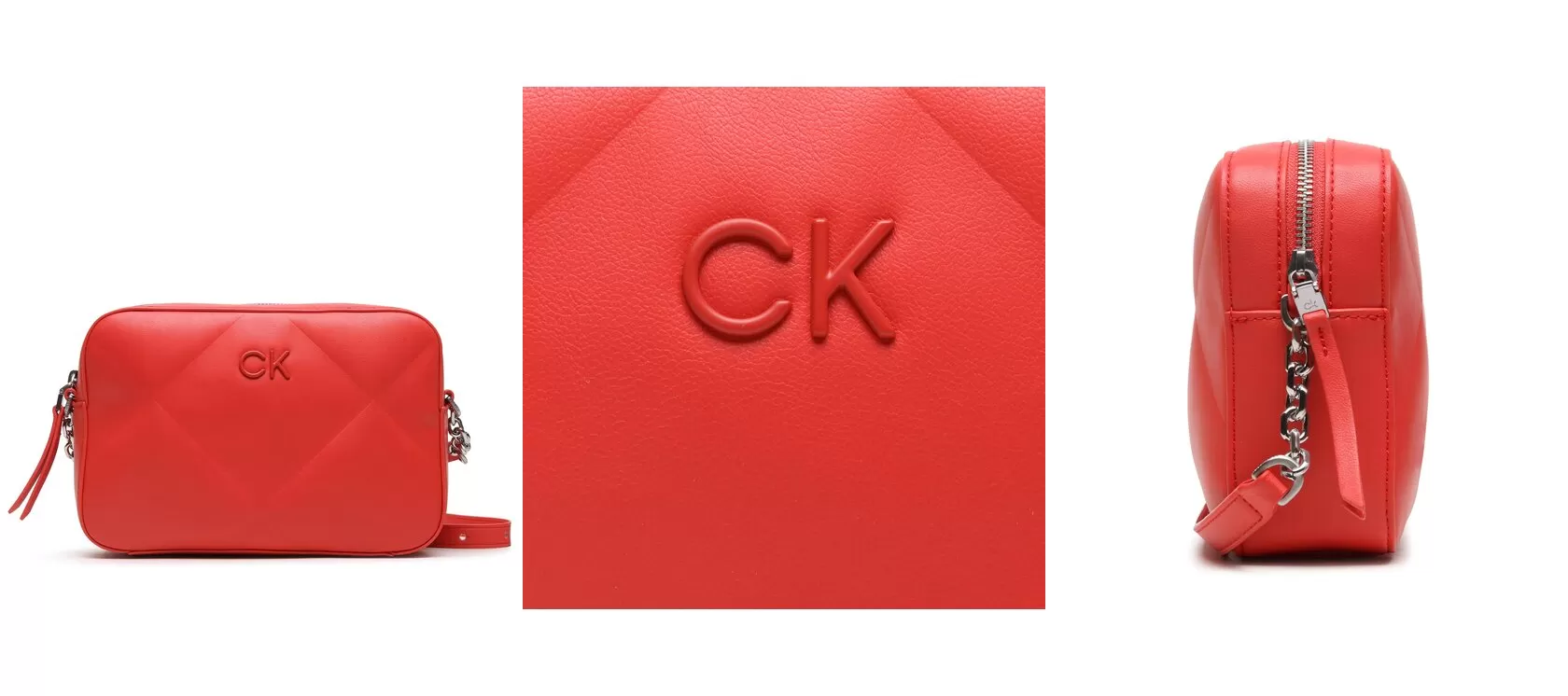 Calvin Klein Torebka Re-Lock Quilt Camera Bag K60K610767 Czerwony
