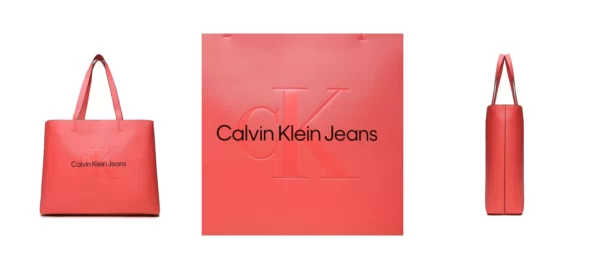 Calvin Klein Jeans Torebka Sculpted Slim Tote34 Mono K60K610825 Koralowy
