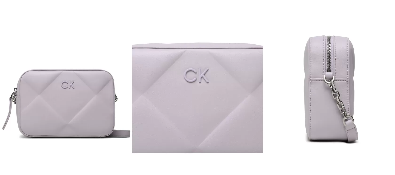 Calvin Klein Torebka Re-Lock Quilt Camera Bag K60K610767 Fioletowy